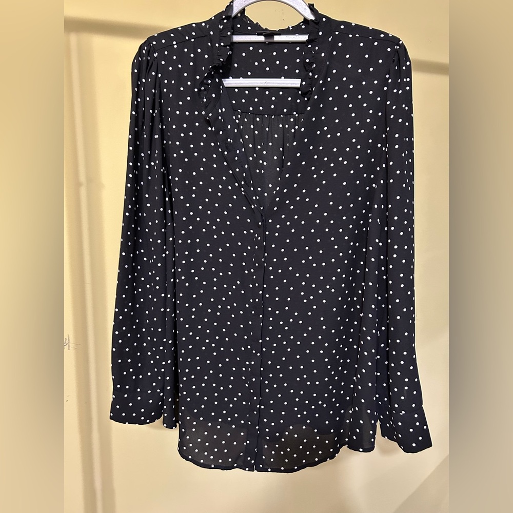 Torrid Black and White Polka Dot Blouse